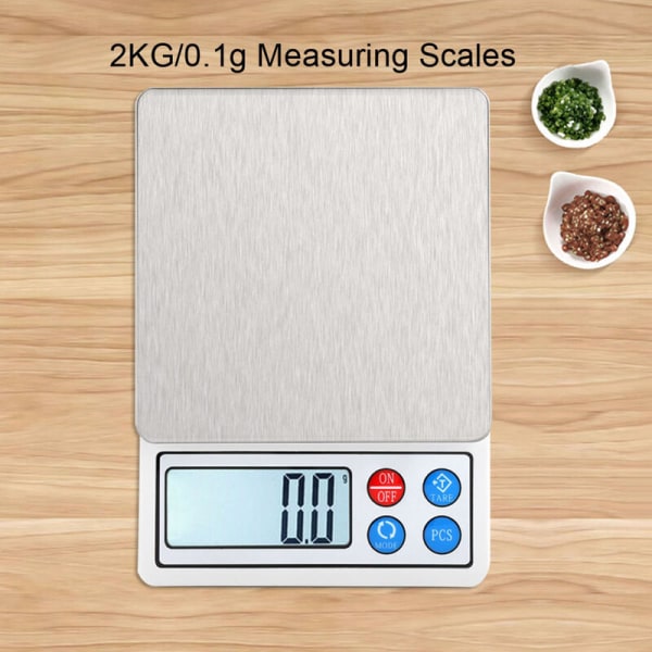 2 kg/0,1 g Mini bärbar digitalvåg Elektronisk våg med hög precision för mätning