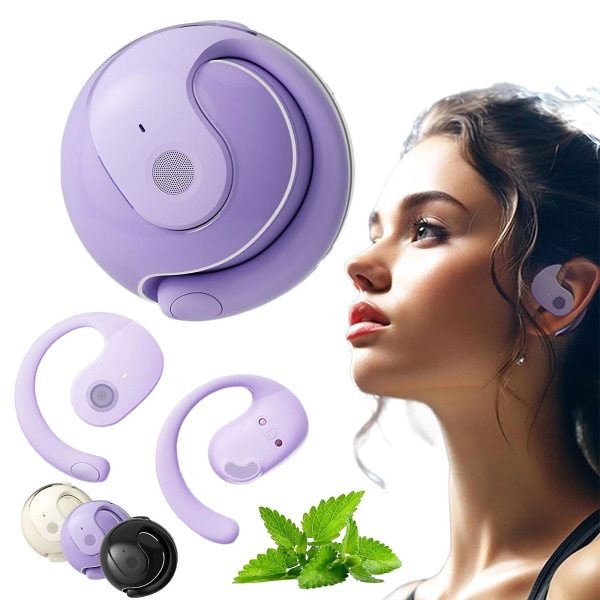 Duschhörlurar Ipx5 vattentäta, trådlösa hörlurar Bluetooth 5.3 öronmonterade, i-örat brusreducerande Bluetooth sporthörlurar -GSL（Lila）