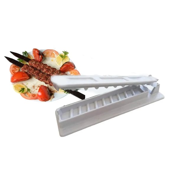 Grillspett, Kebabmaskin, Manuell Kabobform, Kebabpress, Grillverktyg för utomhusbruk (Vit)