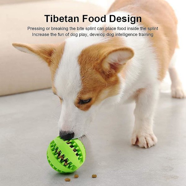 Hund leksak bollar hund gummi tugga boll rengör tänder giftfri bitresistent leksak interaktiv iq pussel träningsleksak boll för små medelstora hundar