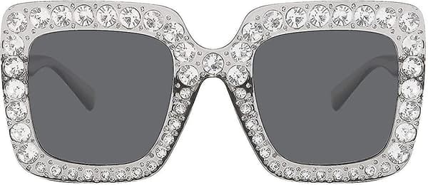 Firkantede Rhinestone Solbriller Oversized Diamant Bling Bling Briller
