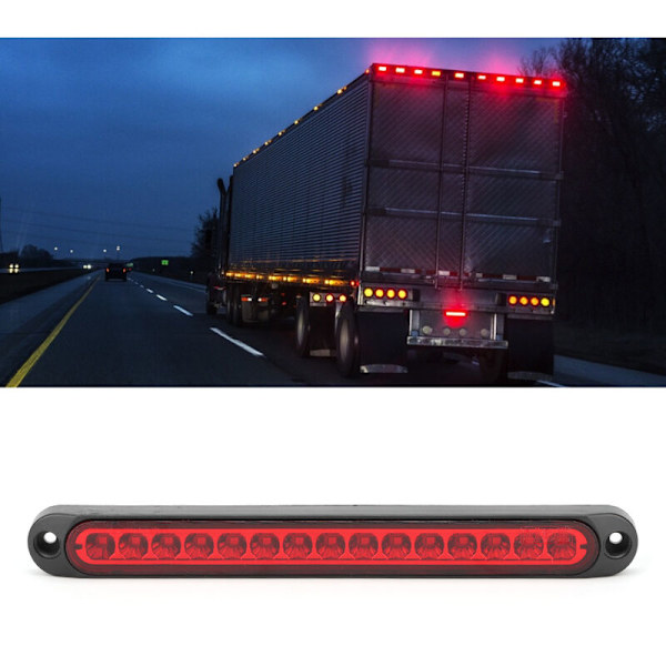 Bakljus Släpvagn Högt Bromsljus Blinkers Lastbil 15LEDs 10-30V (Röd)
