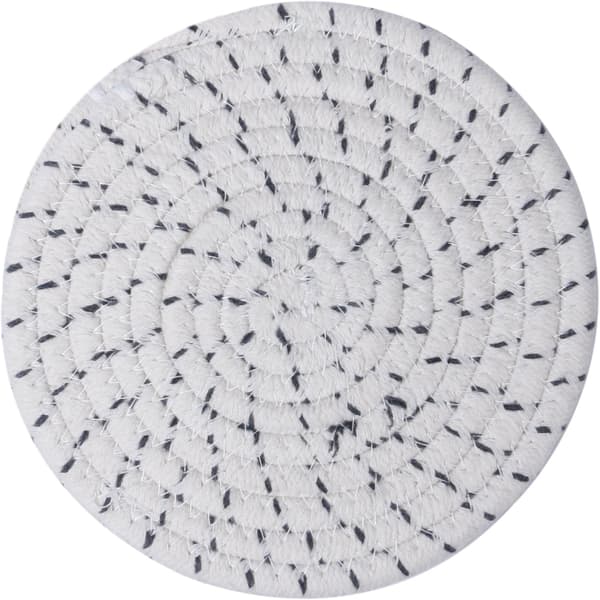 Grått 3-delat set: 100 % bomullssnöre flätat grytunderläggsset, 7\" diameter