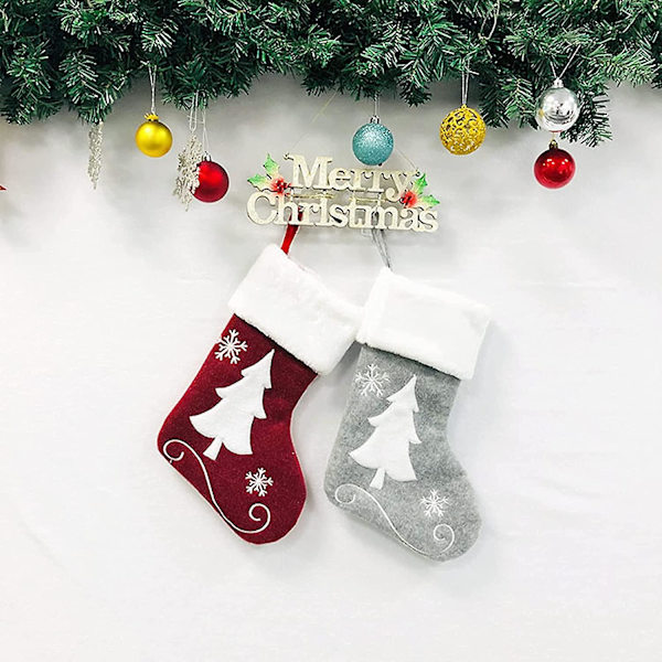 2 Julstrumpar Julstrumpor Jul Låg Jul Låg Jul Låg Snöflinga Barn Kompatibel Med Barn Ryggsäckar Bas Hängande Ch