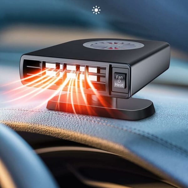 24V Bilfläktvärmare 2 i 1 Bilkupévärmare med 360° Vridbar Bas Bärbar Defroster Defogger Värmare Fläkt Mobil Bilvärmare Longziming