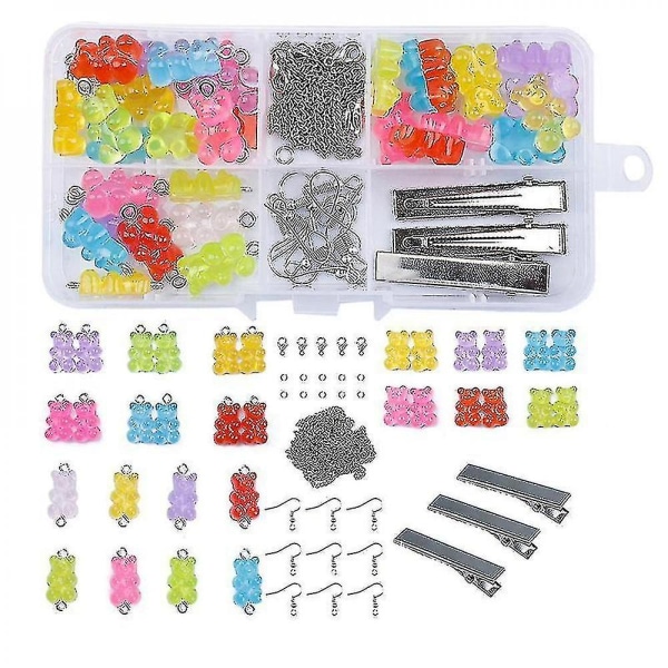 Diy Boxed Resin Bear Jewelry Accessory Set