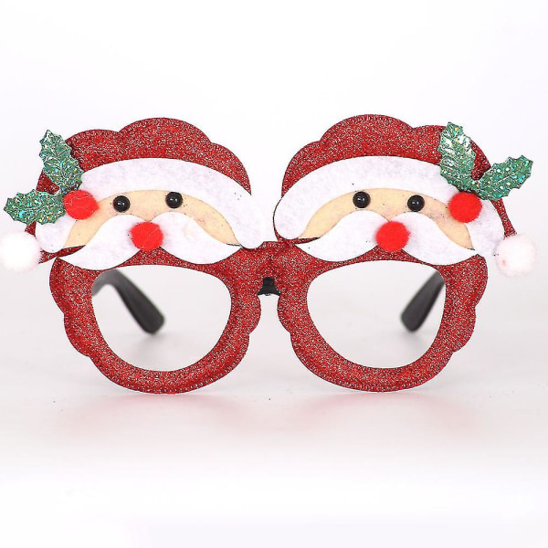 6 par julglasögonbåge Santa Snowman Antlers Glitter Glasögon Festtillbehör