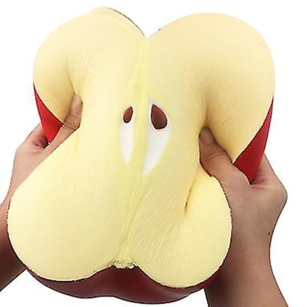Stor størrelse æble langsom rebound legetøj squishy vent dekompression pu legetøj（24cm*23cm*13cm，rød）