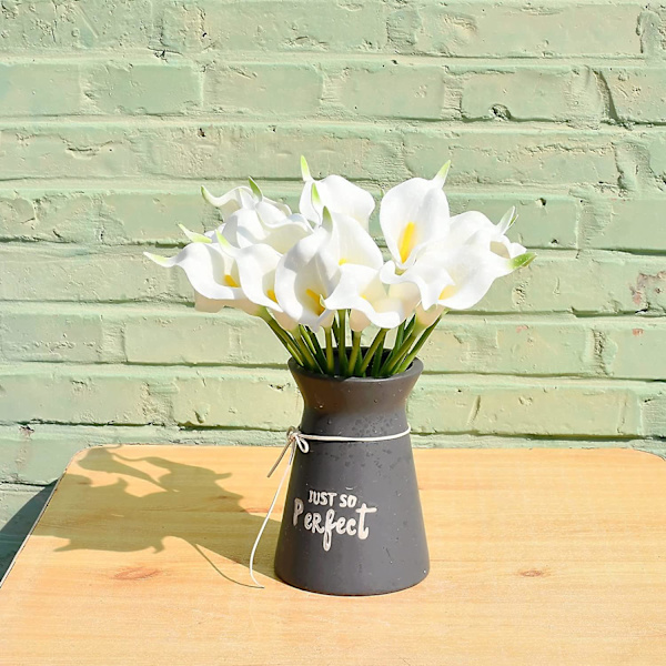 20 stk. Hvide Blomster Kunstige Calla Lily Silke Blomster 13,4\" Til Hjem Køkken & Bryllup