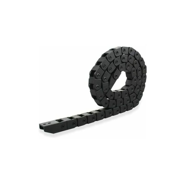 CRUEL 1 st 1M Dragkedja R28 10mm x 10mm Plastkabelbindningskedja för 3D-skrivare CNC-fräsmaskin, Svart