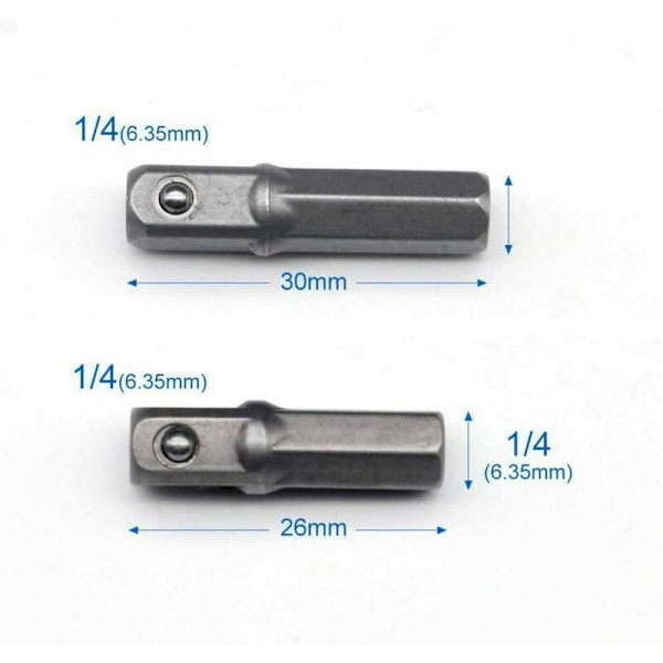 Del 1/4\" 3/8\" 1/2\" Magnetisk Bithållare Skruvmejsel Förlängningsadapter Hex/Fyrkant Skruvmejsel Sortiment