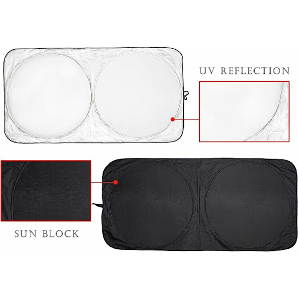 Bilsolskydd Inredning Solskydd Vindruteskydd Fällbar Anti-UV för Universalbilar SUV:ar (150x85cm)