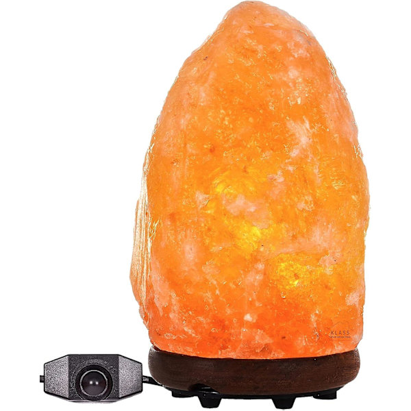 2-3 kg saltlampe med dimmerbryter for å kontrollere lysstyrken. 100 % naturlig og håndlaget med trebase Premium Crystal Rock Lamp