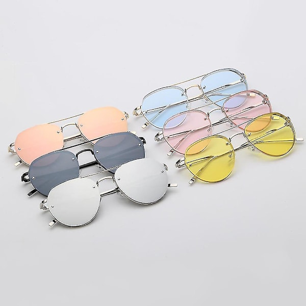 Värikkäät Ocean Glasses -linssit Aurinkolasit Seoskehys Vintage Uv400 Silmälasit
