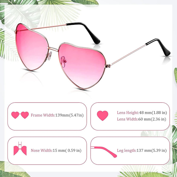 Herz Sonnenbrille Hippie Brille, Rose Gold Rahmen