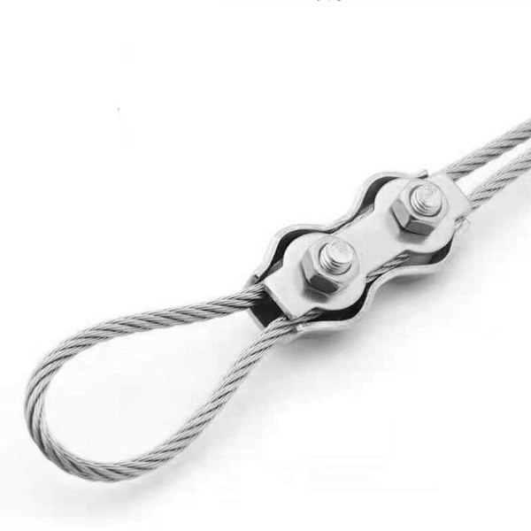 12 st M2 Duplex Clips, Wire Rope Duplex Clips, 304 Rostfritt Stål Kabelband Duplex Klämmor för 2mm Wire Rope