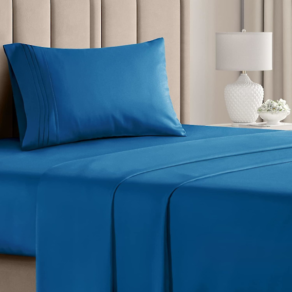 Twin Xl lakanset - Andningsbara och kylande lakan - Sängkläder för högskolehem - Hotell lyxiga lakan - Extra mjuka lakan för barn och tonåringar - Djup P