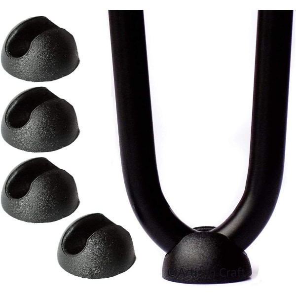 10 pakke silikon hårnålsmøbler benbeskyttere - svart10mm