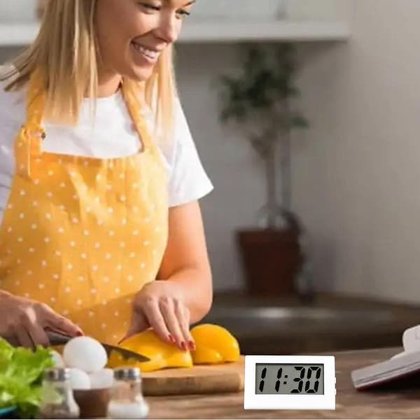 Digitalt vækkeur - LCD-display ure, elektroniske digitale lydløse skrivebordsure