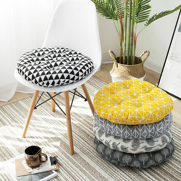 Sittkudde 45x45cm, stolsdyna för inomhus och utomhus - dekoration av trädgårdsmöbler Stolsdyna. (Cirkulärt mönster, svart och vitt??)