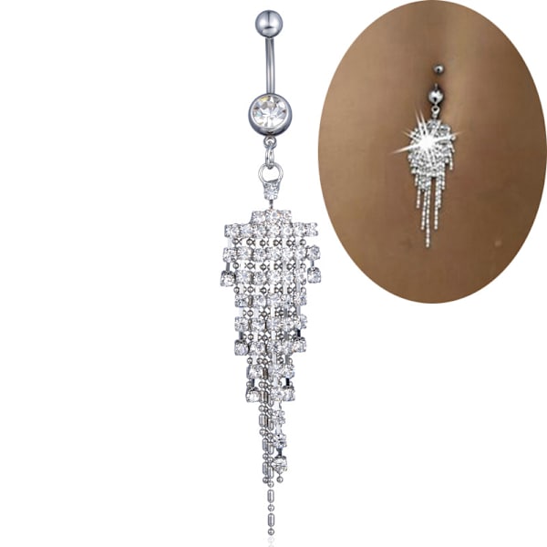 Tofs Hänge Cubic Zirconia Navel Ring Kvinnor Kroppssmycken