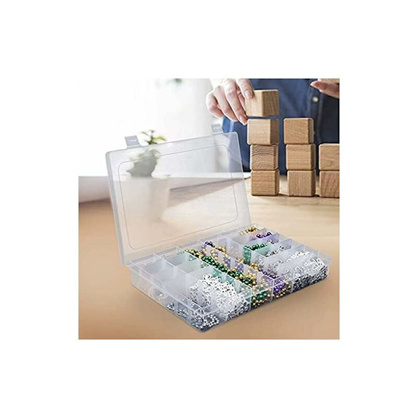 1 st 36 rutnät förvaringslåda avtagbara tillbehör liten rutnät kosmetisk förvaringslåda (transparent)