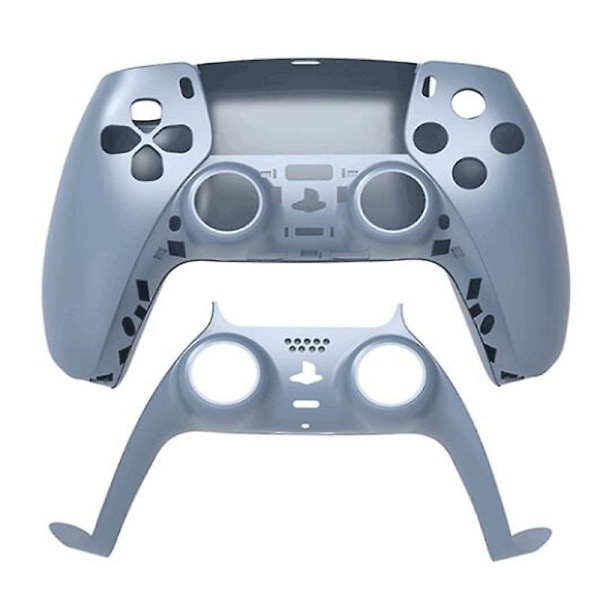 För PS5 Playstation 5 Controller Ersättningshus Skal Front Bakpanel Cover Case med dekorremsa Gör-det-själv-frontplatta ReparationLjusblå