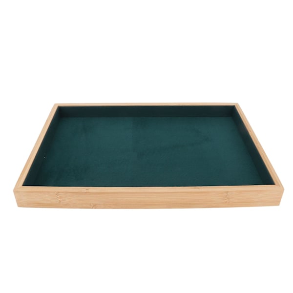 Wood Jewelry Tray Classic Elegant Scratch Resistant Multipurpose Jewelry Display Trays for Earrings Necklaces Bracelets Green