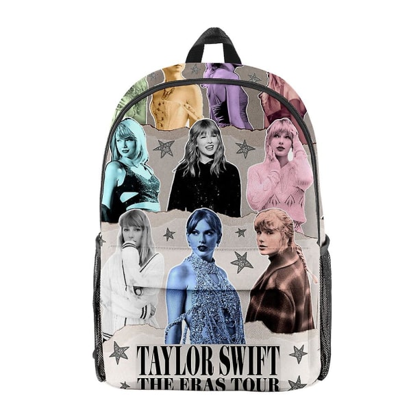 Taylor The Eras Tour Merch Oxford-kangaskankainen olkalaukku, jossa useita vetoketjuja