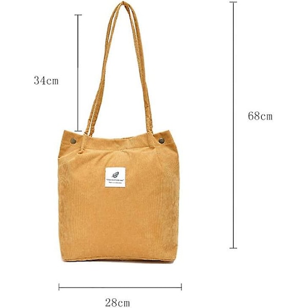 Kordväv Handväska Dam Axelväska Shopper Casual Handväska Stor Chic Skolväska Kompatibel Med Daglig Kontor Skola Resa Shopping, 28 X 34cm