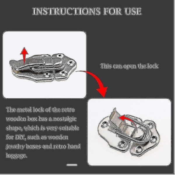 8 stk. Toggle Lock Box Lock Case Lock med skrue til kosmetikkasse