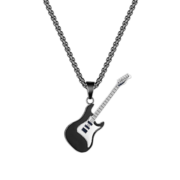 Gitarrhänge Street Classic Tide Herr Titanium Stål Halsband（svart）