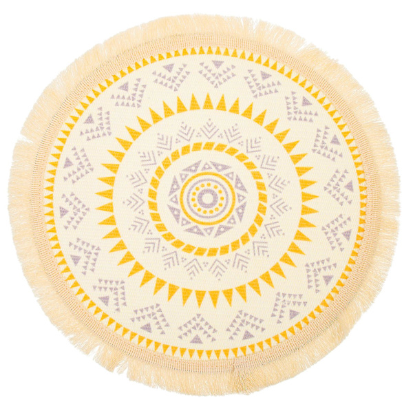 Bohemia-stil bordmatte, slitesterk plassmatte, varmebestandig spisematte, hjemmetilbehør（33X33cm，1）
