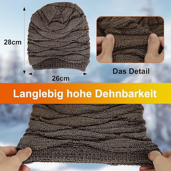 Herrar Vintermössa - Lång Beanie Varm Vintermössa Herrar