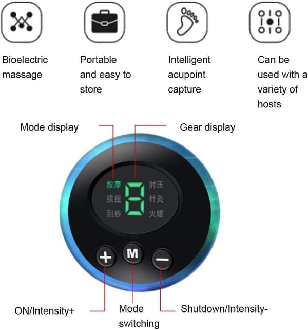Fodmassager, elektrisk EMS fodmassagepude akupunkturstimulator