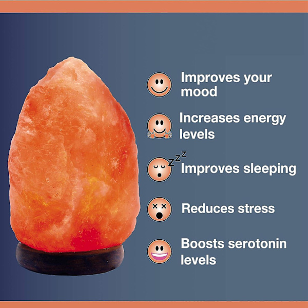2-3 kg saltlampe med dimmerbryter for å kontrollere lysstyrken. 100 % naturlig og håndlaget med trebase Premium Crystal Rock Lamp