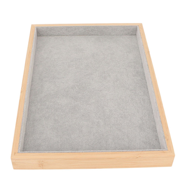 Promotion Træ Smykkebakke Klassisk Elegant Ridsefast Multifunktionelle Smykke Display Bakker til Øreringe Halskæder Armbånd Grå