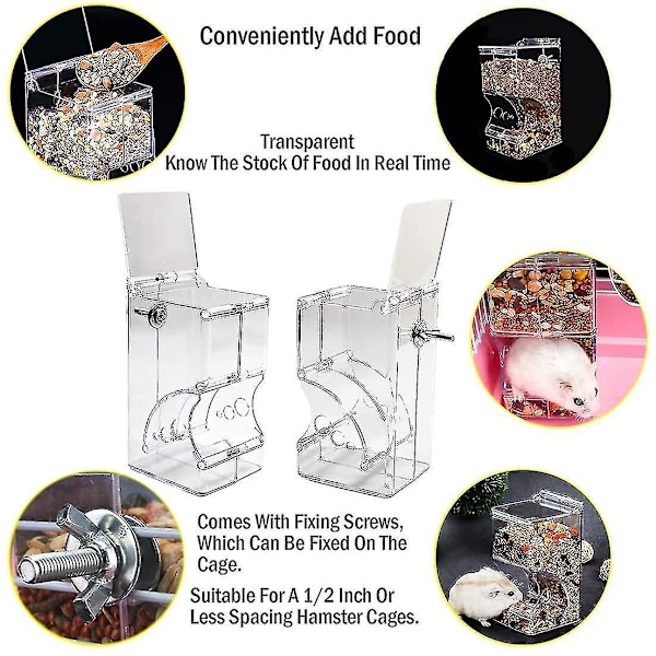 Hamsterin syöttölaite pienille eläimille automaattinen annostelija lemmikkieläinten pellettiruoan säilytyskulho