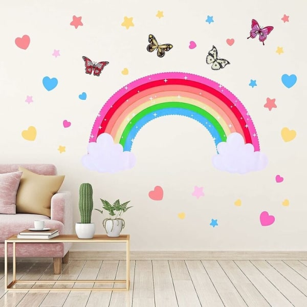 Rainbow star väggdekor, cloud dots väggdekor, väggdekor sovrum barnrum väggdekoration MODOU