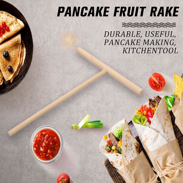 Crepe Maker Pandekagedej Træspreder Pind Hjem Køkken Kit DIY Værktøj（Som vist）