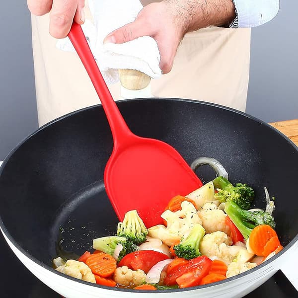 2-pack silikon spatlar, non-stick, värmetåliga Röd