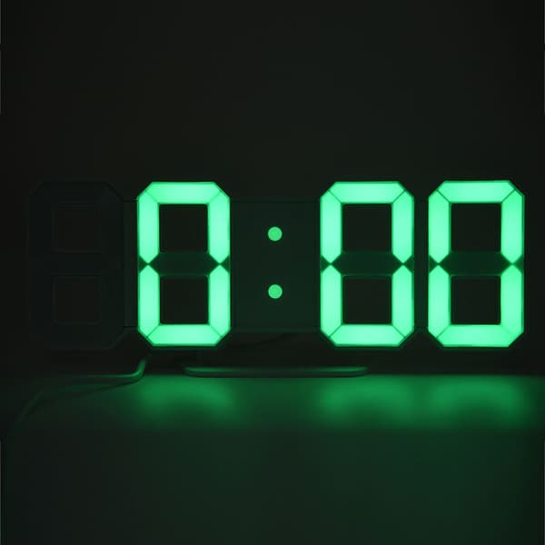 Multifunktionell stor 3D LED digital väggklocka larm snooze 12 timmars/24 timmars display grön