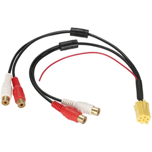 Populär Mini 6 Pin ISO Adapter Aux Line Out 4 Chinch Kabel 4 RCA Hane för Seat