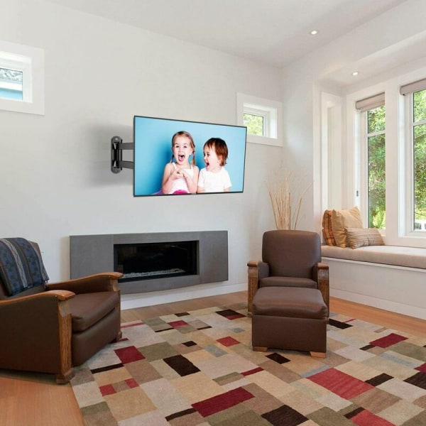 TV-väggfäste för 13-30 tums TV-apparater - Lutbar, vridbar och 35 cm förlängning - Lämplig för platta och böjda TV-apparater upp till 10 kg - VESA 100 x 100 / 75 x 75 mm