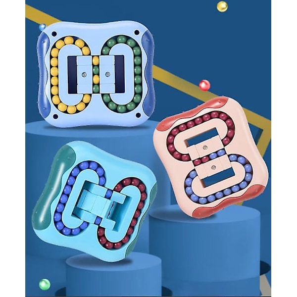Pink Puzzle Magic Cube Small Beanstalk Rotating Toy Flat Ball Gyro Fingertips Hamburger Magic Cube Magic Bean