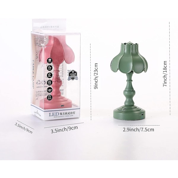 Macaron-farget liten bordlampe, studentsovesal, skrivebords-LED-nattlys, USB-oppladbar soveromsdekorasjon