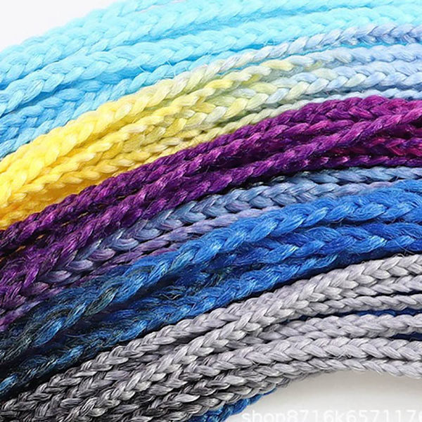 60CM Färgglad Ponytail Förlängning Syntetiskt Gummiband, Twist Fläta Hårtillbehör (Svart + Ljusrosa + Lila + Blå)