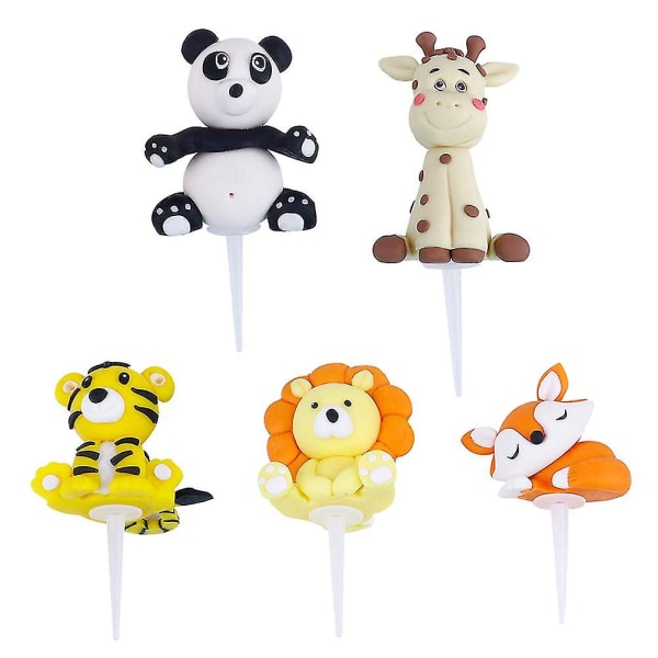 5 stk. Cartoon Animals Kagepynt