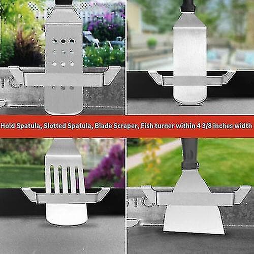 Grillspatelholder i rustfrit stål, grillredskabsholder, grilltilbehør
