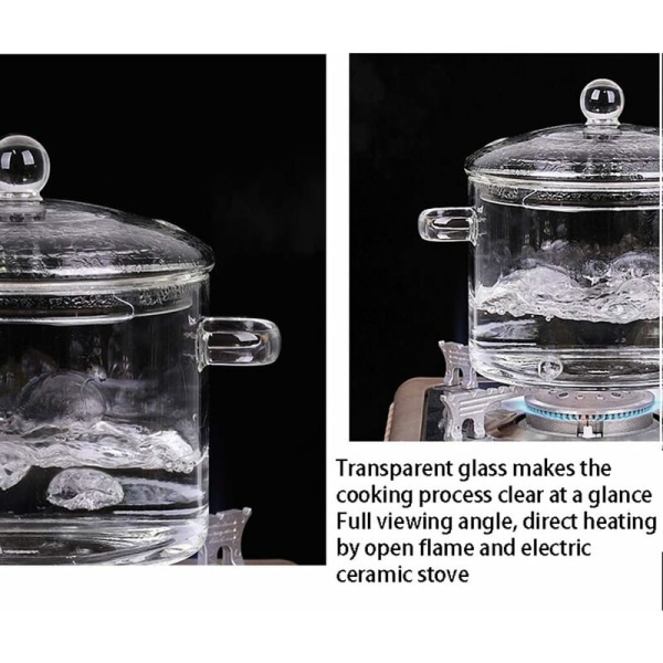 Glassoppa gryta Soppa gryta Glasgryta med lock - Värmebeständig tjockt glas  köksredskap Transparent kastrull - Säker för nudlar Nudlar - MODOU f4e3 |  Fyndiq